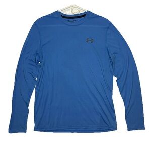 Under Armour Men's Blue Long Sleeve Shirt heat gear pump cover gym